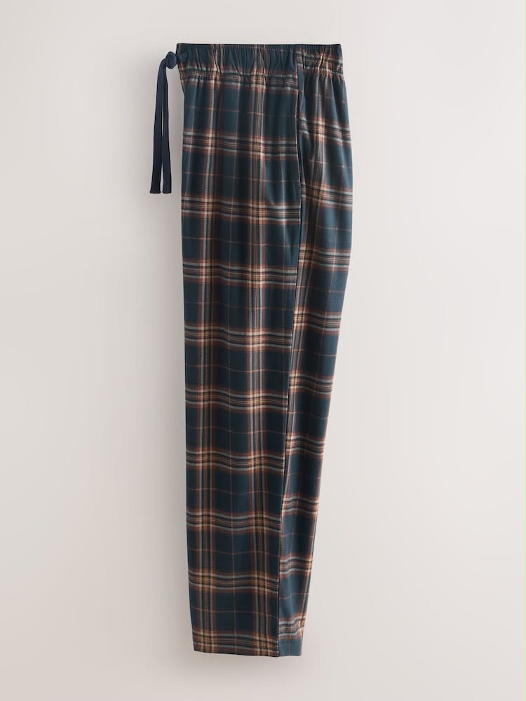 Navy Blue/ Rust Motionflex Cosy Long Sleeve Pyjamas Set