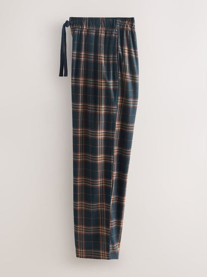 Navy Blue/ Rust Motionflex Cosy Long Sleeve Pyjamas Set