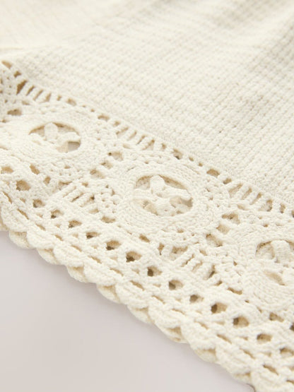 Cream Crochet Summer Shorts