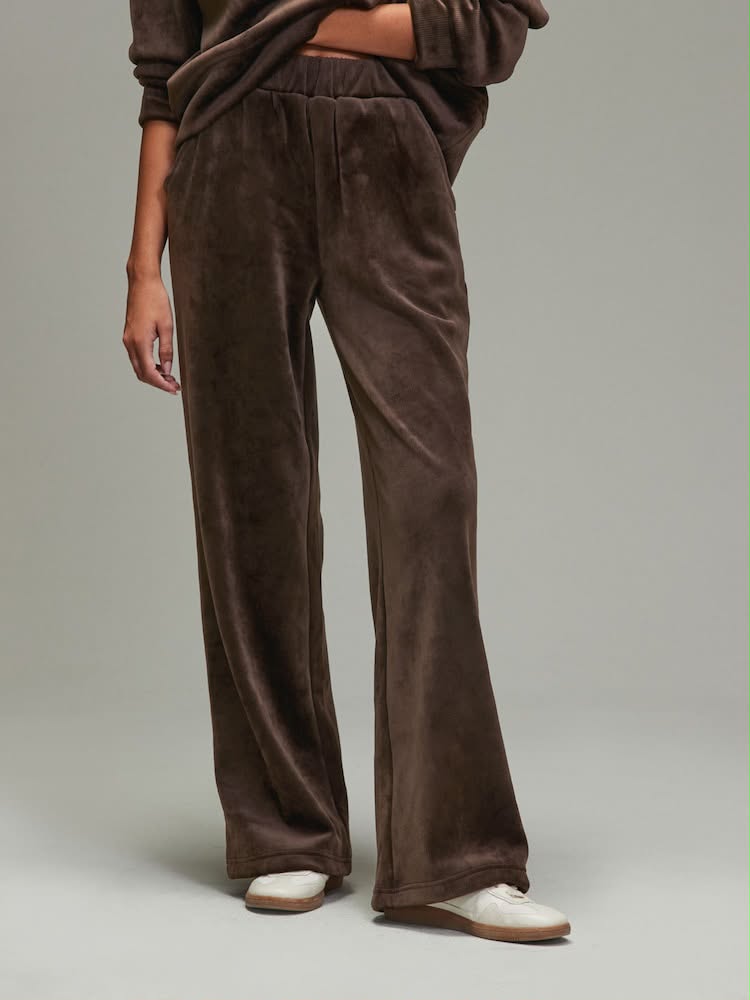 Chocolate Brown Soft Feel Cord Wide Leg Trouser