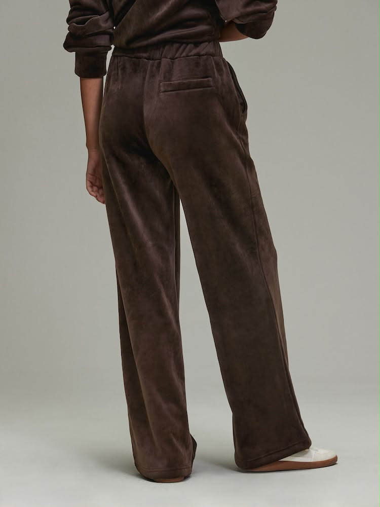 Chocolate Brown Soft Feel Cord Wide Leg Trouser