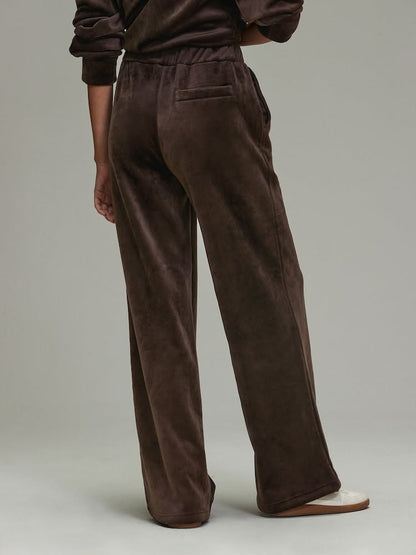 Chocolate Brown Soft Feel Cord Wide Leg Trouser