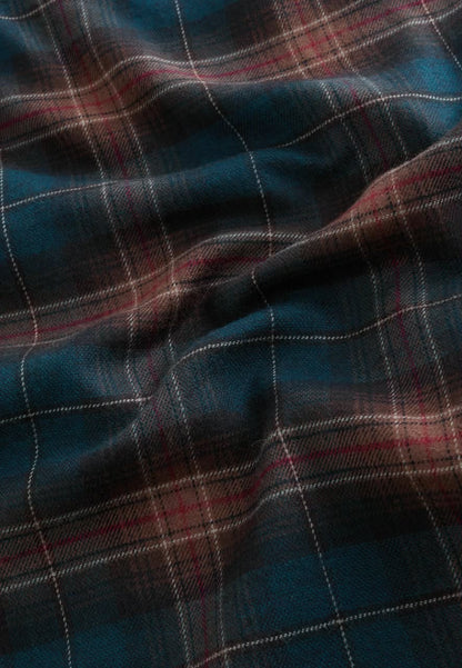 Brushed Check Regular Fit Shirt Rust Brown Navy Check