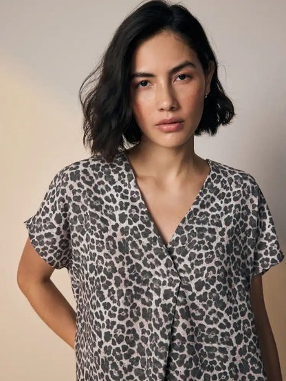 Next Relaxed Fit Animal Print Blouse