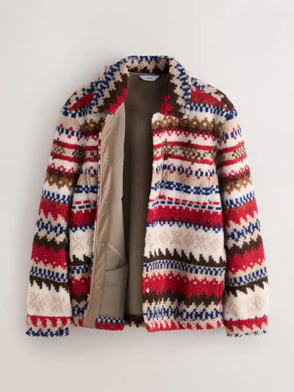 Red Casual Print Coatsand Jackets