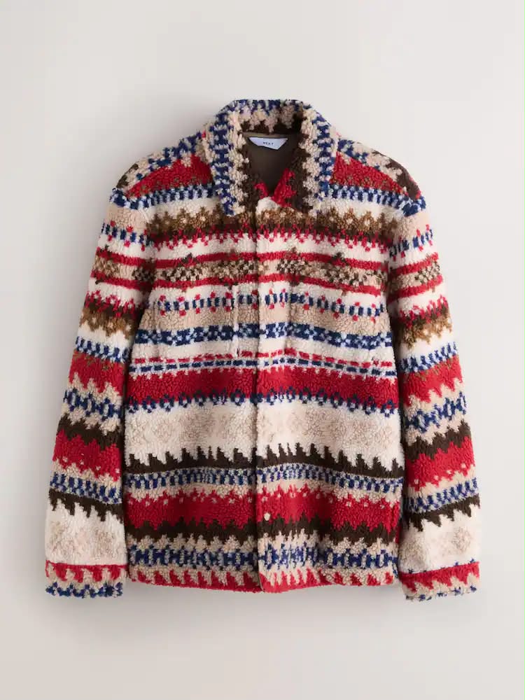 Red Casual Print Coatsand Jackets
