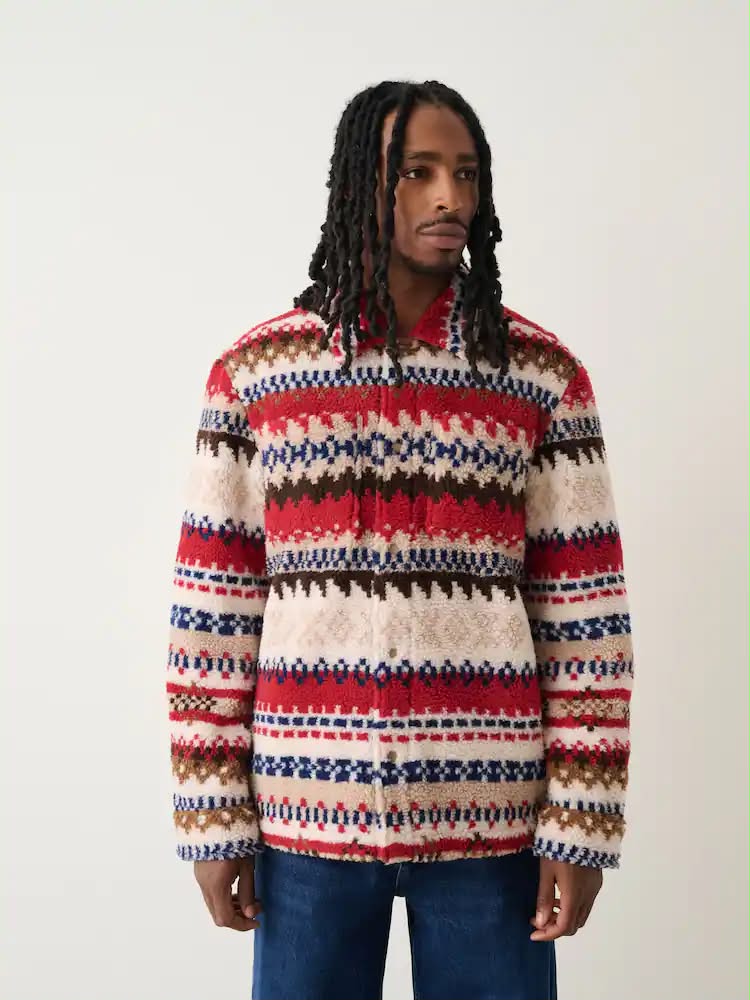 Red Casual Print Coatsand Jackets