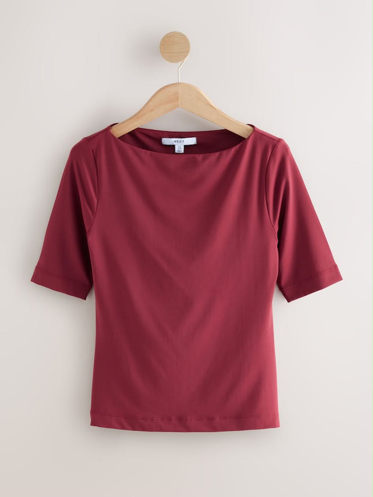 Burgundy Soft Touch Slash Half Sleeve T-Shirt