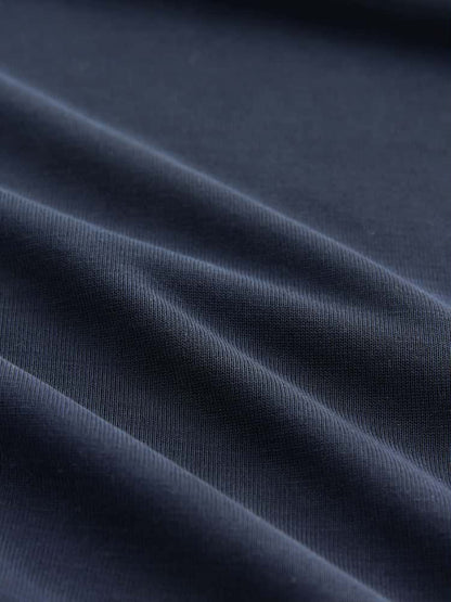 Navy Blue V-Neck Modal Short Sleeve Top
