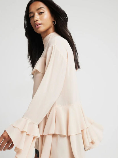 Pink Ruffle Blouse