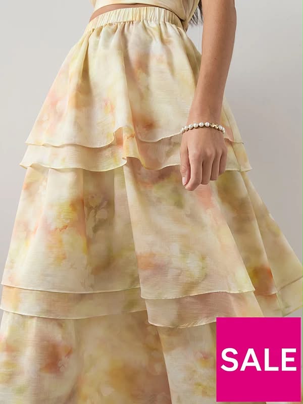 V by very Floral Tiered Maxi Skirt