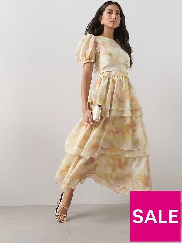V by very Floral Tiered Maxi Skirt