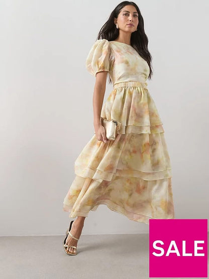 V by very Floral Tiered Maxi Skirt