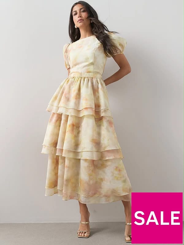 V by very Floral Tiered Maxi Skirt