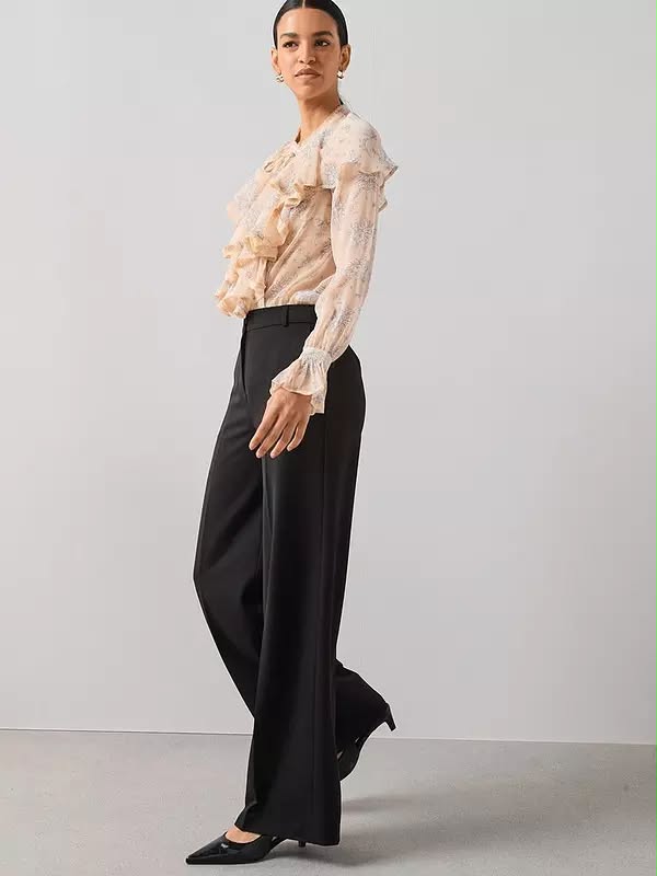 V by Very Black Wide Leg  Trouser