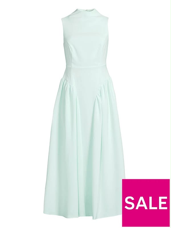 Pleated Corset Sleeveless Dress Green