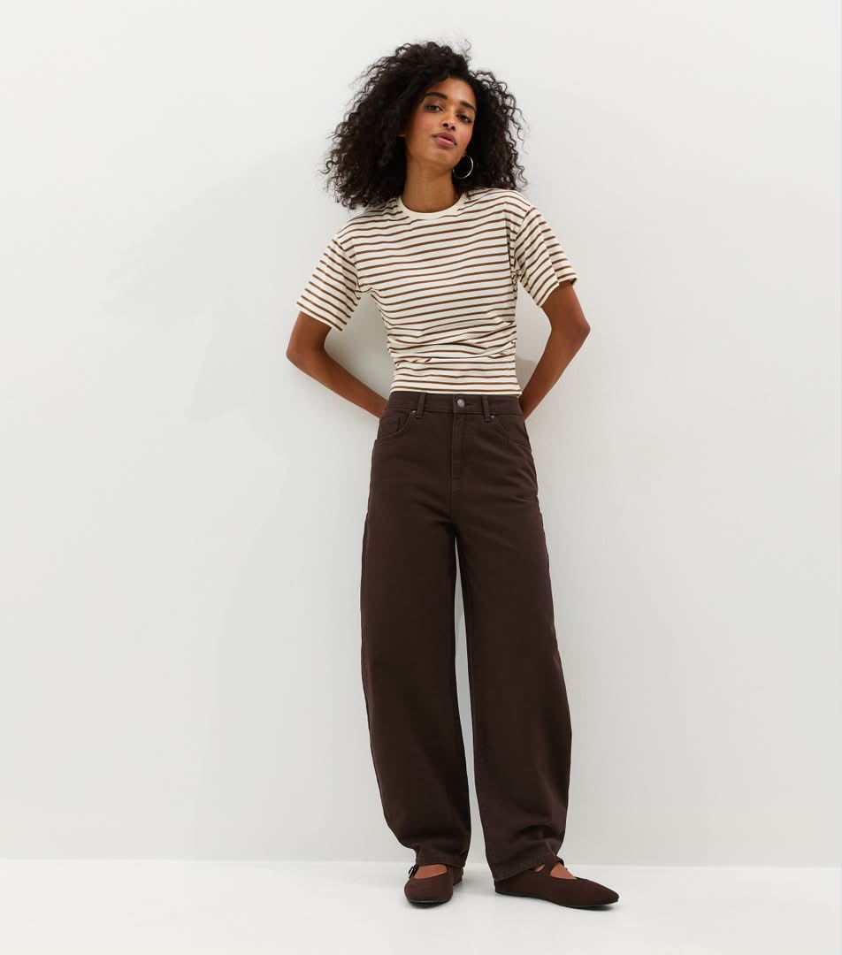 Dark Brown Barrel Leg Jeans