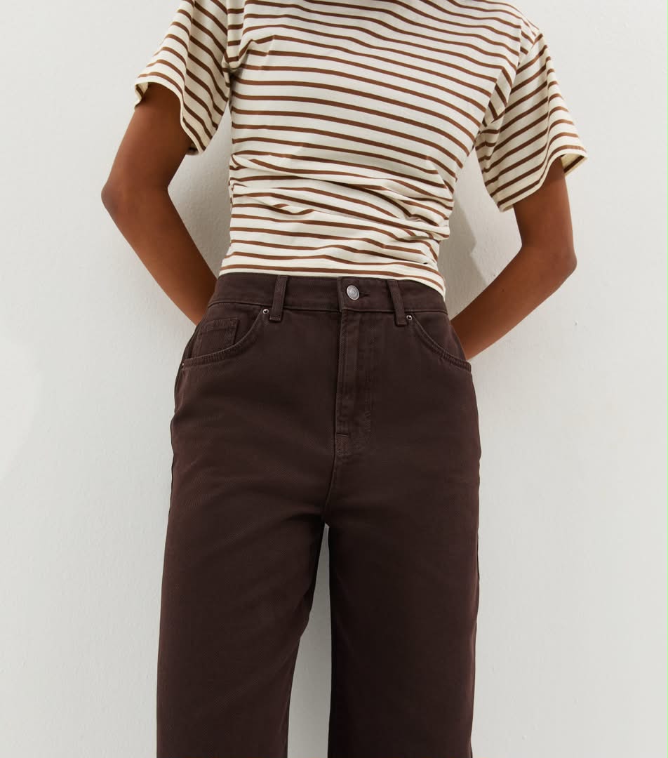 Dark Brown Barrel Leg Jeans