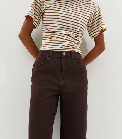Dark Brown Barrel Leg Jeans