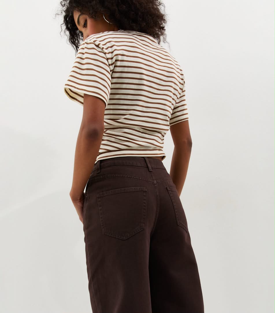 Dark Brown Barrel Leg Jeans
