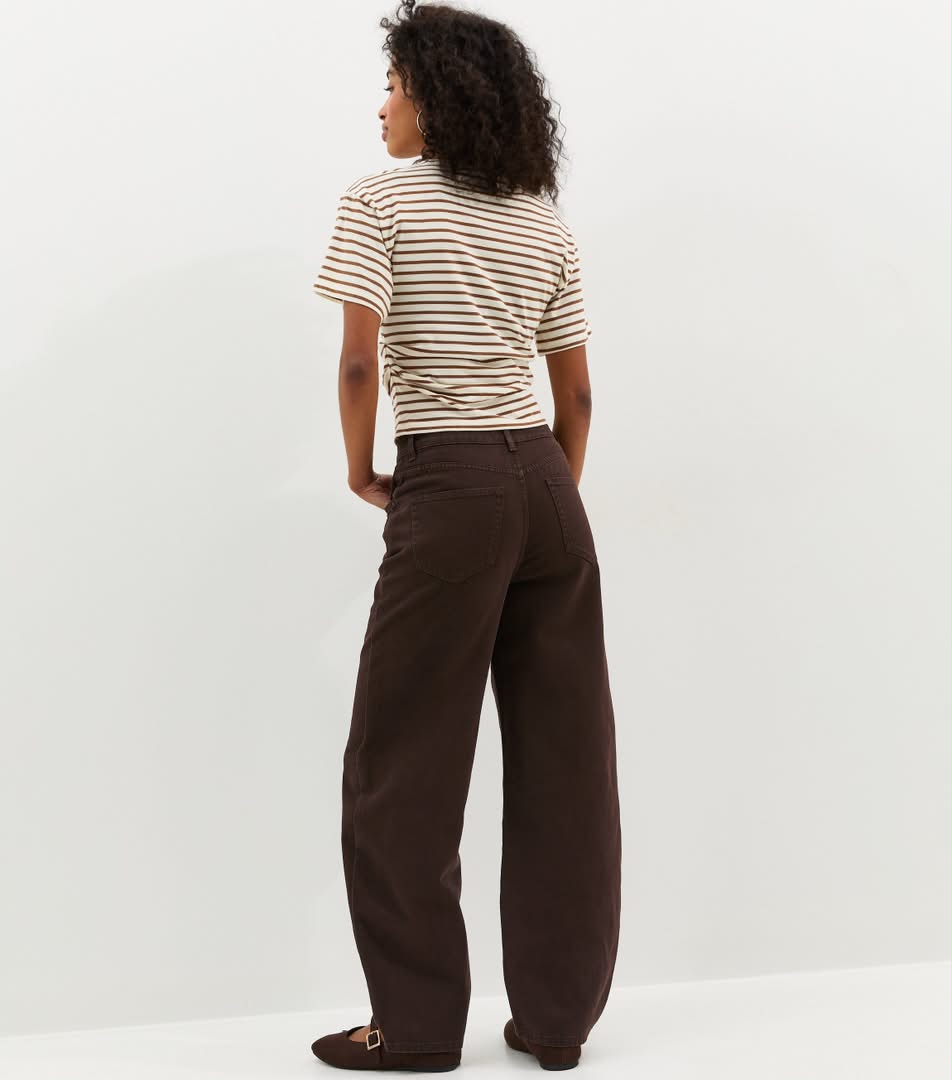 Dark Brown Barrel Leg Jeans