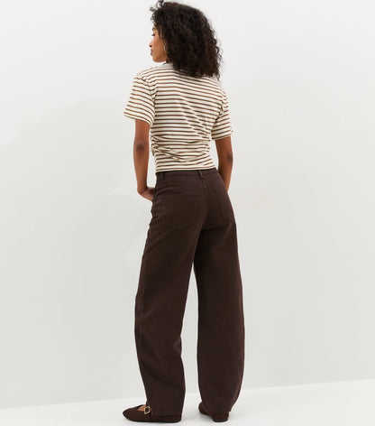 Dark Brown Barrel Leg Jeans