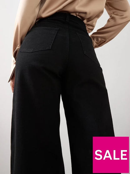 Short High Waist Wide Leg Jeans