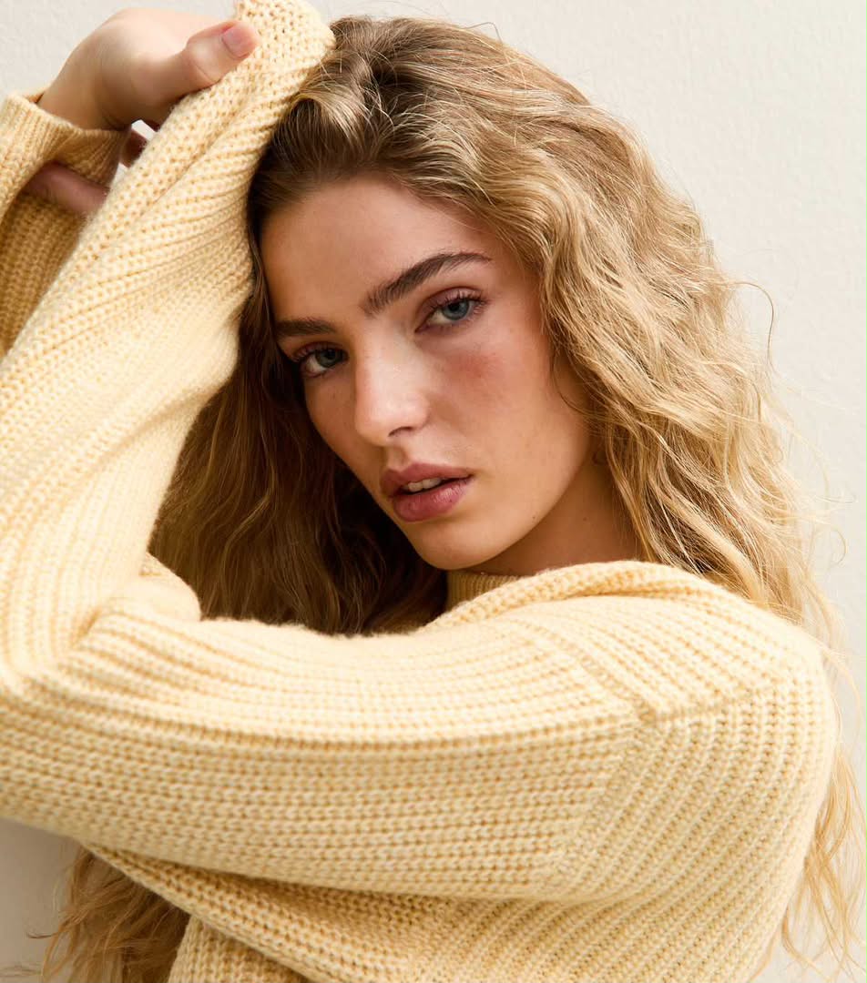 Yellow Ribbed Knit Long Sleeve Jumper