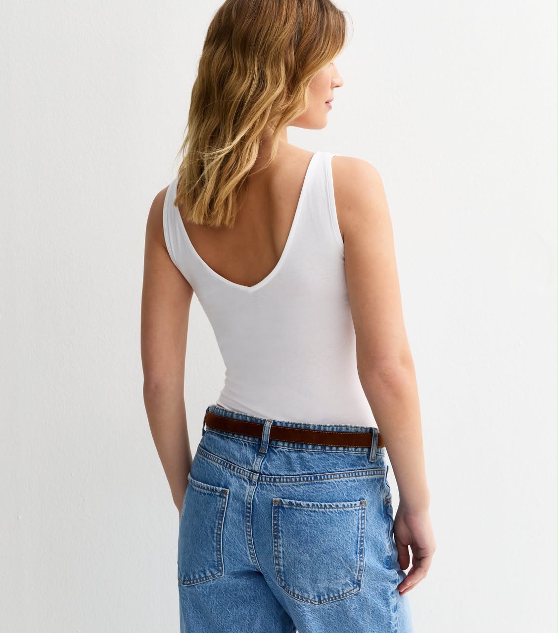 White V- Neck Bodysuit