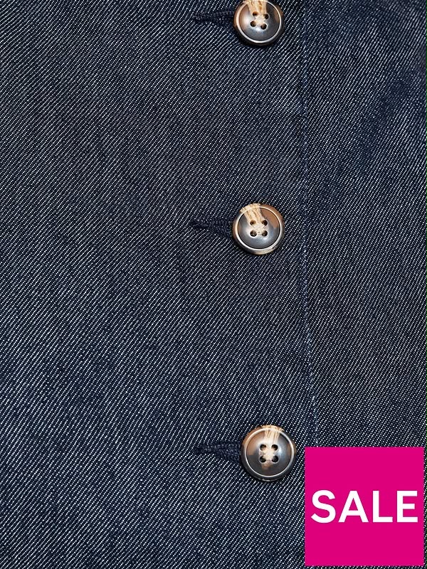 Indigo Wash Square Neck Waistcoat Blue
