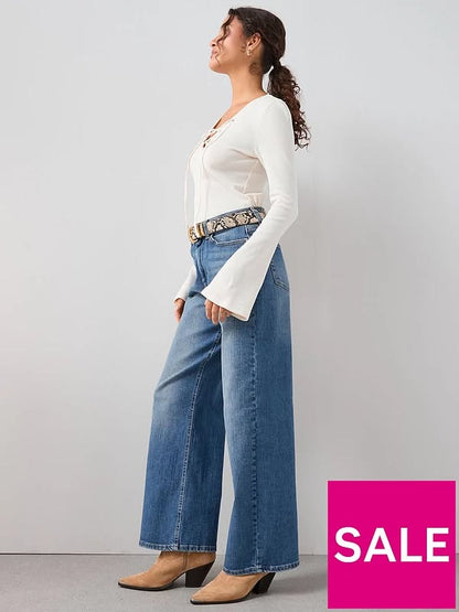 Tie Front Long Sleeve Top White