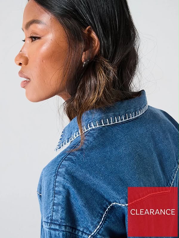 V by Very Rodeo Embroidery Denim Shirt