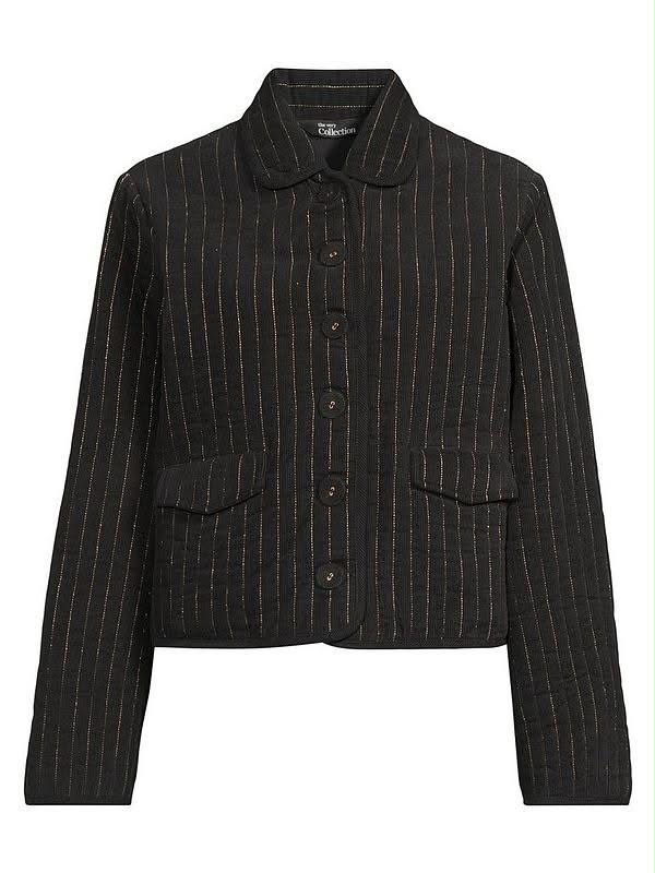 Black Cord Pinstripe Jacket