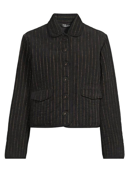 Black Cord Pinstripe Jacket