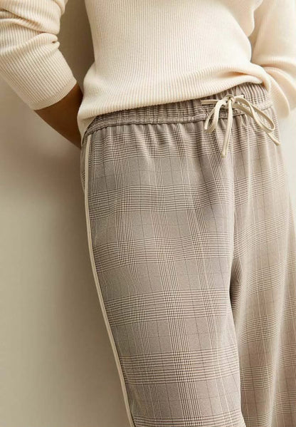 Brown Light Side Stripe Wide Leg Trouser