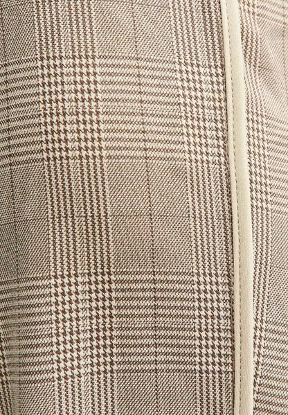 Brown Light Side Stripe Wide Leg Trouser
