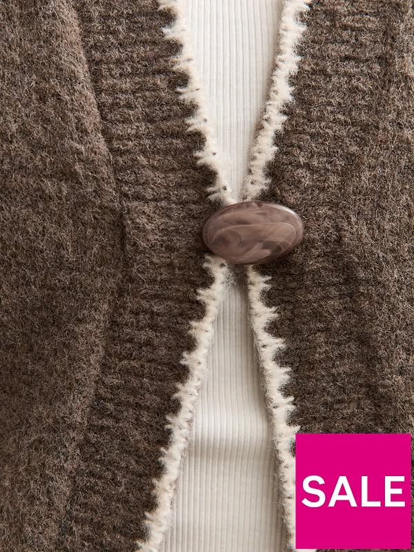 Blanket Stitch Knit Waistcoat - Mink