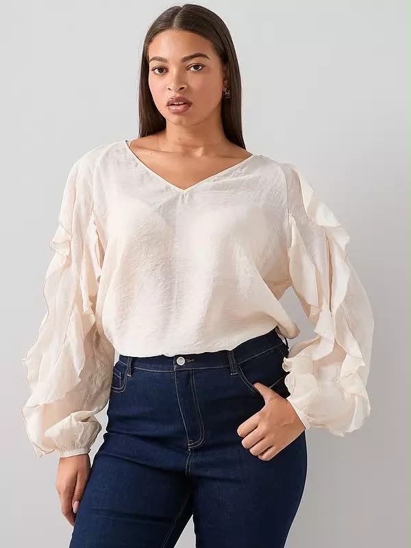 V by Very Ruffle Curve Blouse