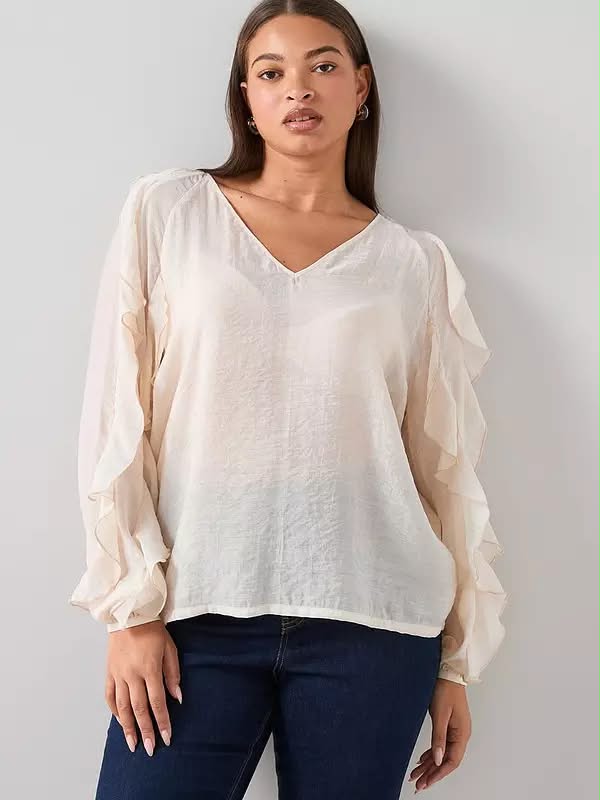 V by Very Ruffle Curve Blouse