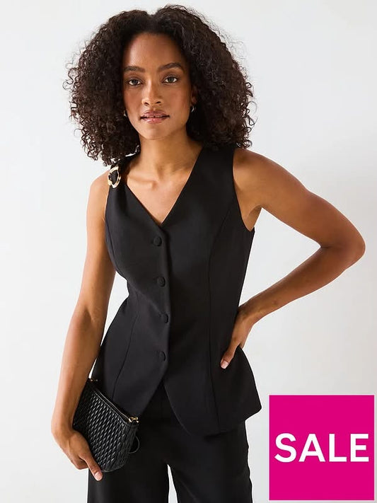 Buckle Detail Waistcoat Black
