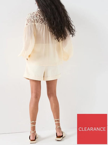 Cutwork Floaty Blouse cream