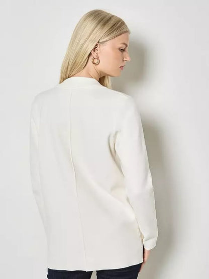 Metal Button Knitted Blazer