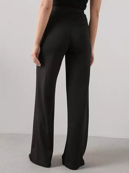 High Waist Wide Leg Trouser - Black