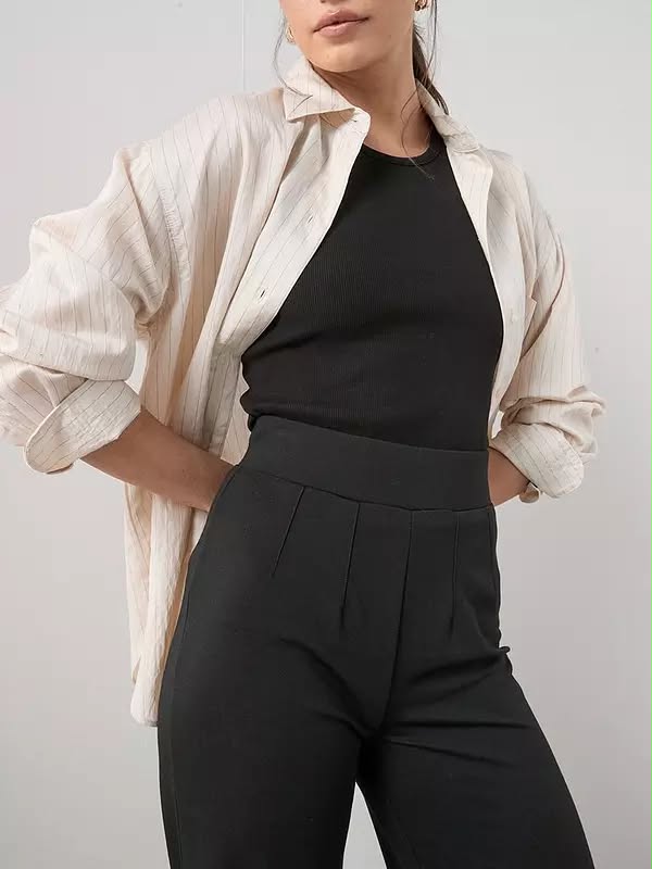 High Waist Wide Leg Trouser - Black