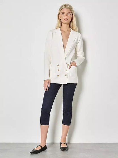 Metal Button Knitted Blazer
