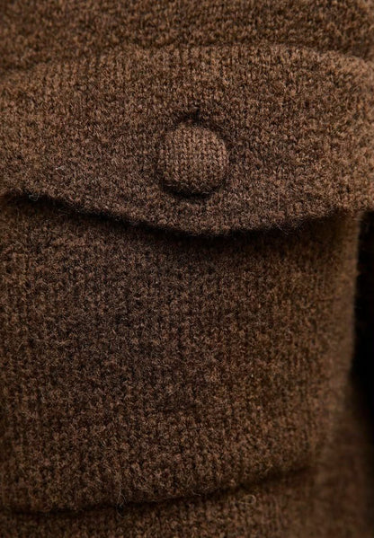 Flap Pocket Cardigan Dark Brown