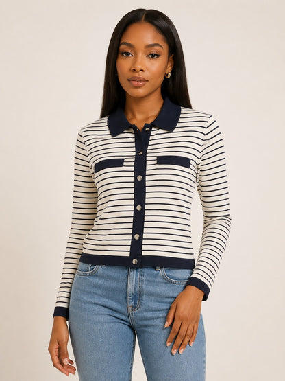 Striped Cardigan Top