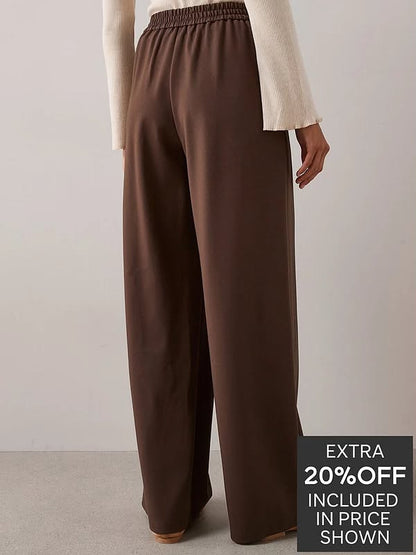 Ponte Wide Leg Pleated