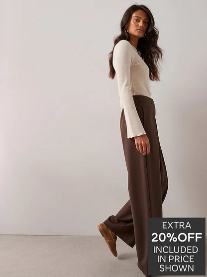 Ponte Wide Leg Pleated