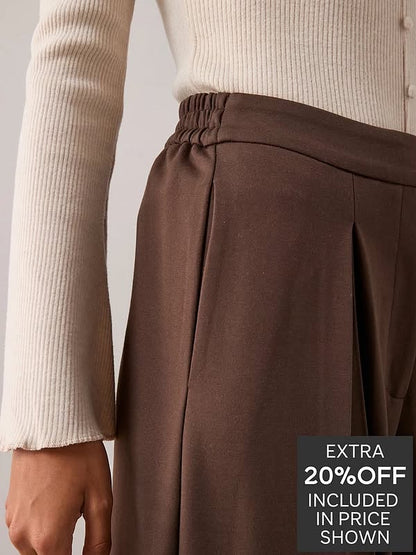 Ponte Wide Leg Pleated